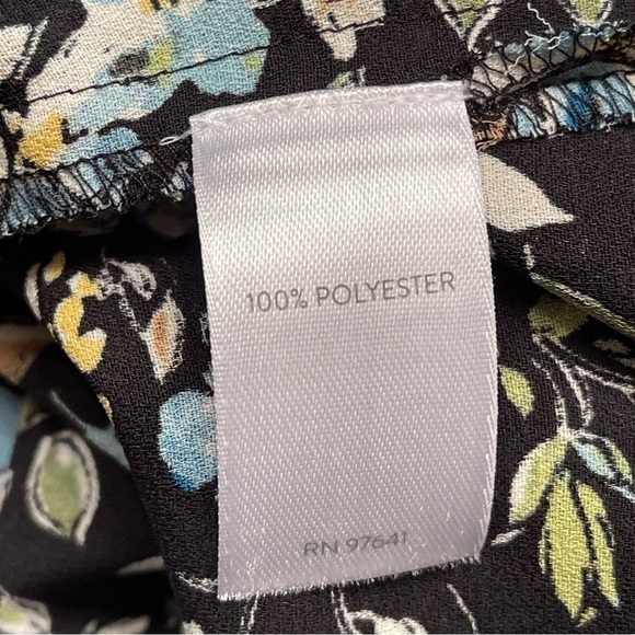 J Jill Floral Long Sleeve Button Down Layered Blouse Medium Petite - Picture 8 of 8